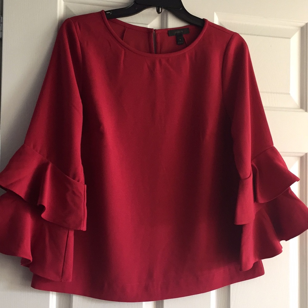 J. CROW Red Blouse worn once